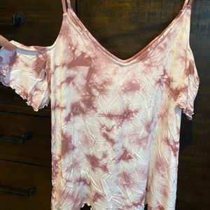 Pink tye dye blouse